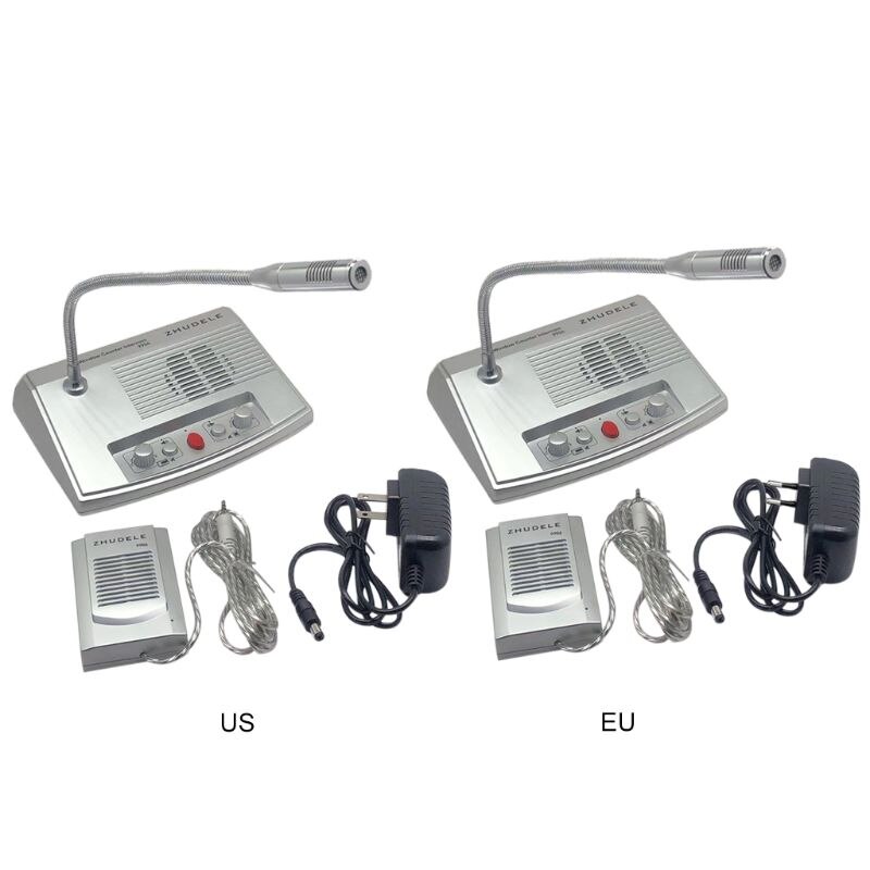 2 Way Window Intercom System Bank Counter Interphone Zero-touch For Business Store Bank Station Ticket Window 9906