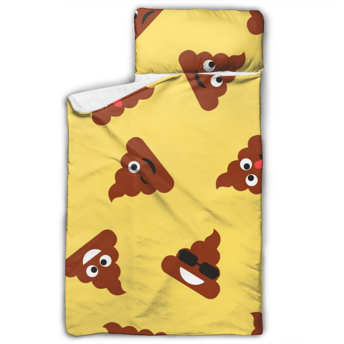 Dessin animé caca Illustration matelas enfant en bas âge sieste tapis de couchage maternelle enfants ensemble de literie avec oreiller: Default Title