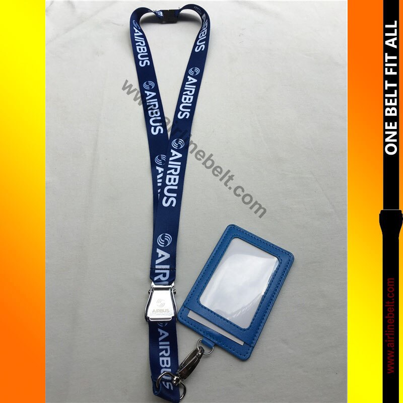 Airbus aircraft buckle lanyard with ID card holders Simple, convenient and durable great Aviation enthusiasts