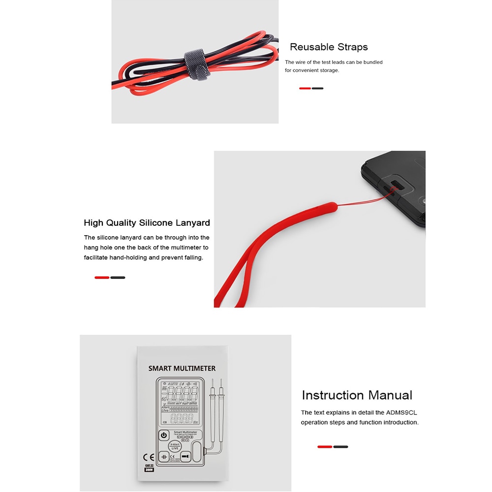 Digital Multimeter True RMS 9999 Counts Digital Multimeter Ultra-large EBTN LCD Screen 3-Line Display Fully Auto-Range DMM