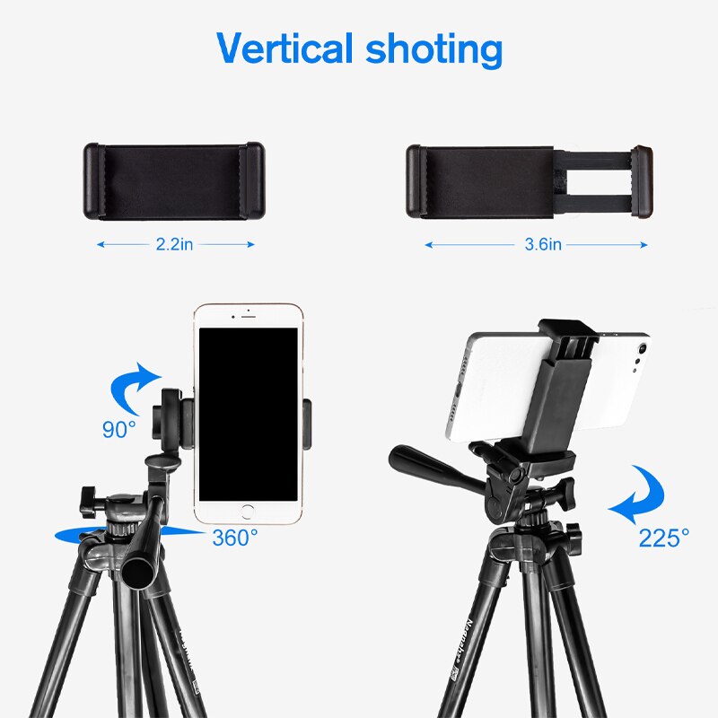 Nagnahz Statyw do telefonu 150 cm Statyw do telefonu do nagrywania wideo z pilotem Bluetooth Uniwersalny statyw do aparatu fotograficznego