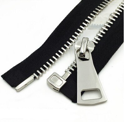 70CM Open-End Metal Zippers Eco-friendly Black Large Zipper For Sewing Down Coat Garments Zipper Sewing Accessories Tools D682: black silver teeth