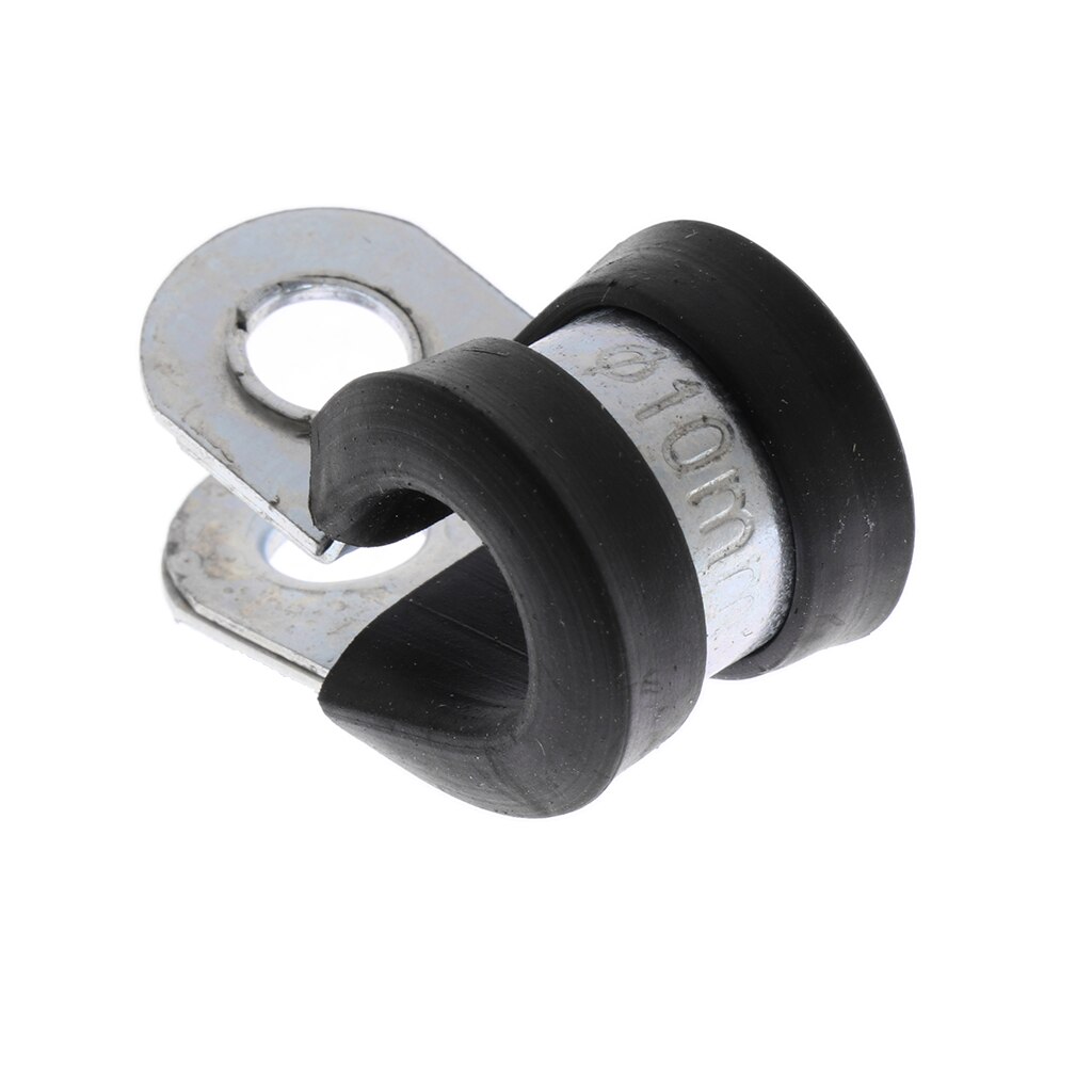 10Pcs 3/8'' (10mm) Cable Clamp, Rubber Cushioned Insulated Clamps, Stainless Steel Wire Clamps