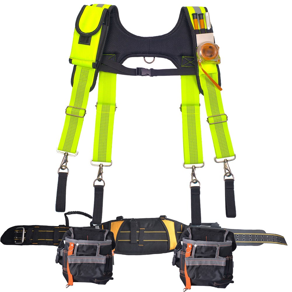 Bretelles de ceinture à outils pour charpentier et électricien, sac de soutien lombaire réglable, tablier combiné, ceinture à outils de style joug