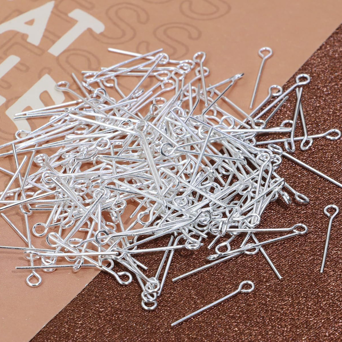 200 Uds 2,0 cm Mini alfileres de alambre de Metal rebordear pequeños alfileres de cabeza de ojo abierto agujas a granel para cuentas artesanales DIY