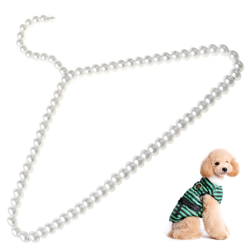 Cintre en plastique Imitation de perles pour vêtements, organisateur de stockage de robe et de manteau, support sec pour enfants et animaux domestiques