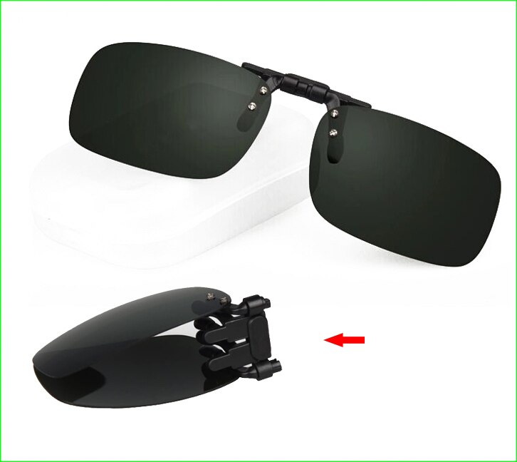 SGC02 Falten Und Polarisierte Sonnenbrille Clip Frauen & Männer Nachtsicht Brille Myopie Clip Sonnenbrille Für angeln reise: dunkel Grün