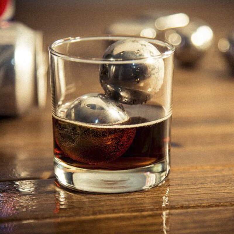 4Pcs Vergroten 55Mm Whisky Steen Ball Herbruikbare Rvs Ice Cube Wijn Steen Bier Koelen Kubus Whisky Rock steen Drinken