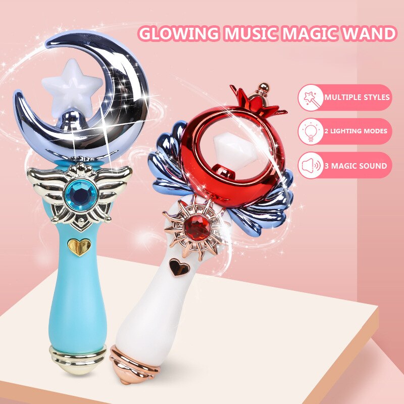 Girl Princess Queen Magic Fairy Stick Toy Music Flash Educational Cosplay Toy Fairy Glow Stick For Cosplay Toy Chidren