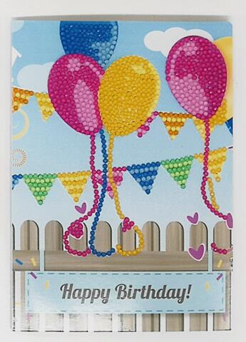 Cartes de vœux joyeux anniversaire diamant peinture | Rond 5d, kits de cartes de vœux, peinture diamant, broderie diamant, 13x18cm