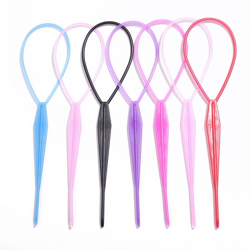 Popular 1 Set Ponytail Creator Plastic Loop Styling Tools Black Topsy Pony Topsy Tail Clip Hair Braid Maker Styling Tool