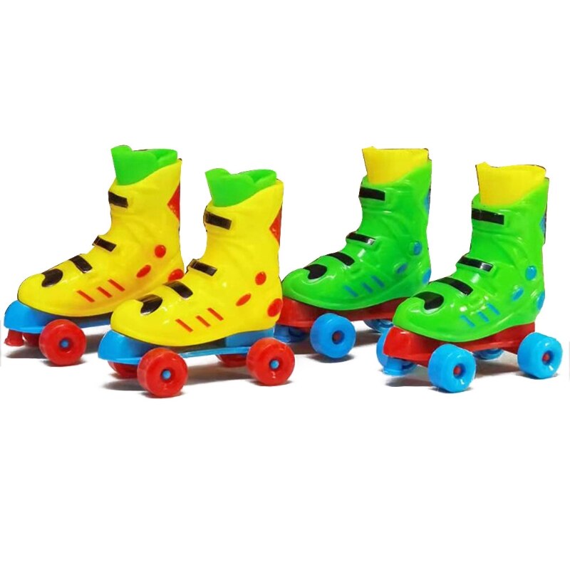 Mini Vinger Schaatsen Outdoor Draagbare Fingerboarding Sneakers Voor Vogels Kinderen Tieners Rolschaatsen/Schaatsen Set: Double row