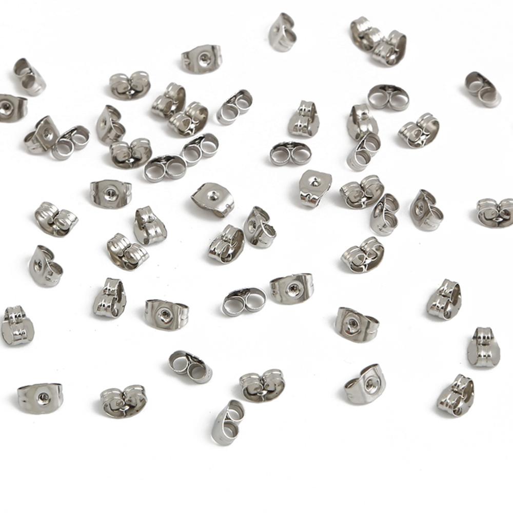 100/200pcs Stainless Steel Blank Earring Stud Base Pins Earrings Earplug For DIY Jewelry Making Accessories Supplie: 6x4.5mm 200pcs