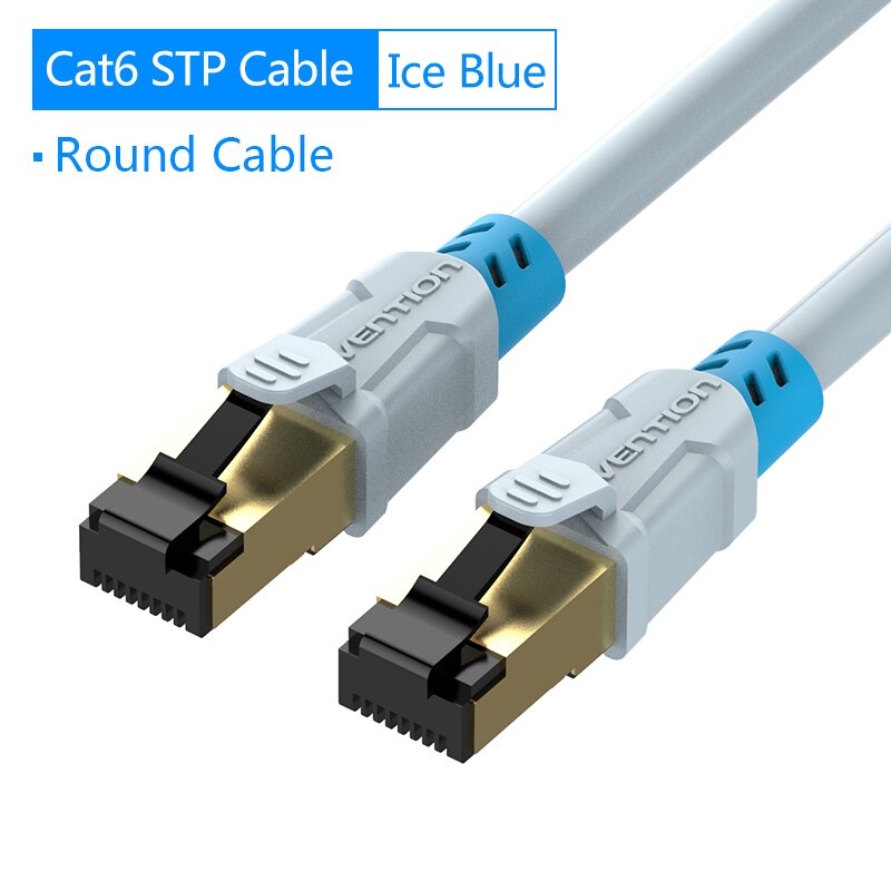 Vention-Cable de red Ethernet para enrutador de ordenador, CAT6, CAT6, blindado, trenzado, RJ45: Azul / 3 metros