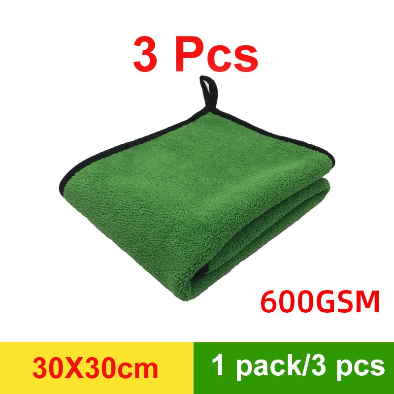 Auto Waschen Mikrofaser Handtuch Auto Mikrofaser-reinigungstuch Trocknen Handtuch Auto Pflege Tuch Details Mikrofaser Handtuch: 30x30x3pcs 600GSM