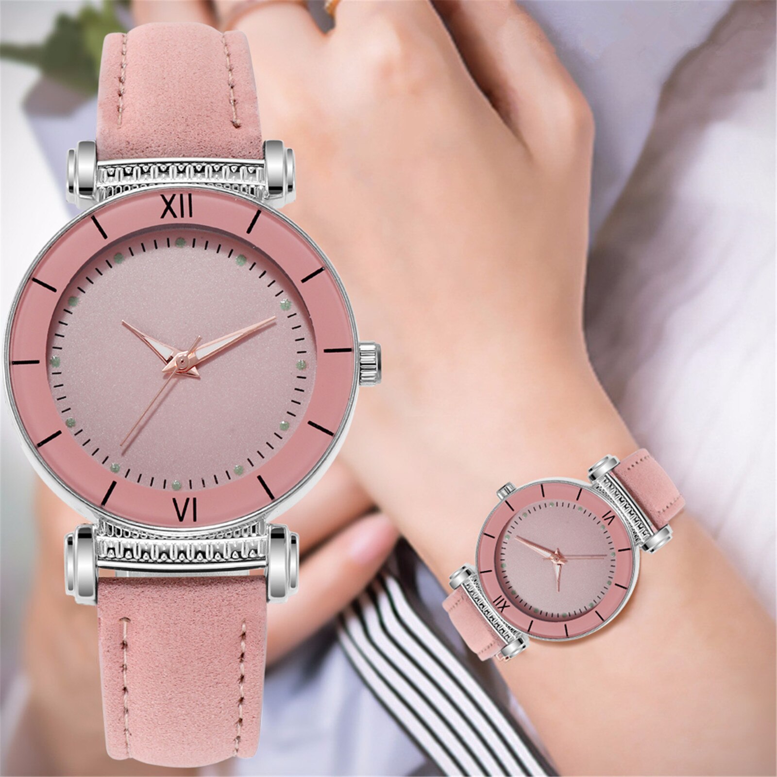 Sleek Minimalist Dial Wristwatches For Women Leather Ladies Watches Luxury Wrist Watch Relojes De Mujer Montre Femme Wristwatch