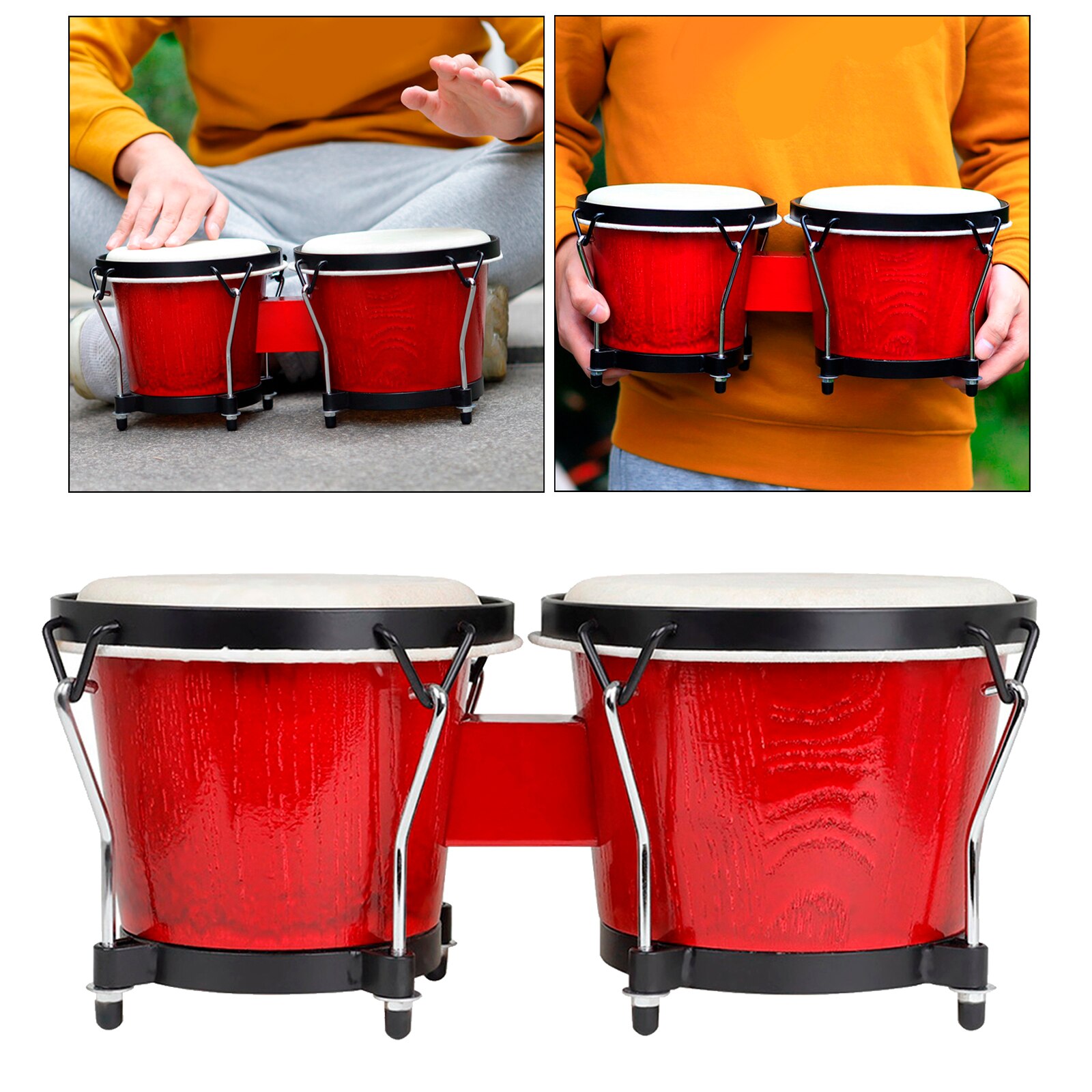 Finest Djembe Mini Bongo Drum Clear Sound for School Toys Xmas