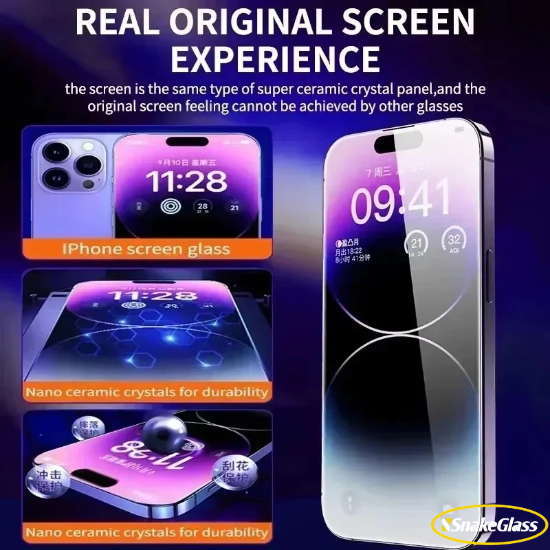 Oleophobe Beschichtung Staubfreier Einfacher Einbau Displayschutz für iPhone 17E 17 16 15Profi 14 13 12 11Profi Max XR 15Plus XS Glas