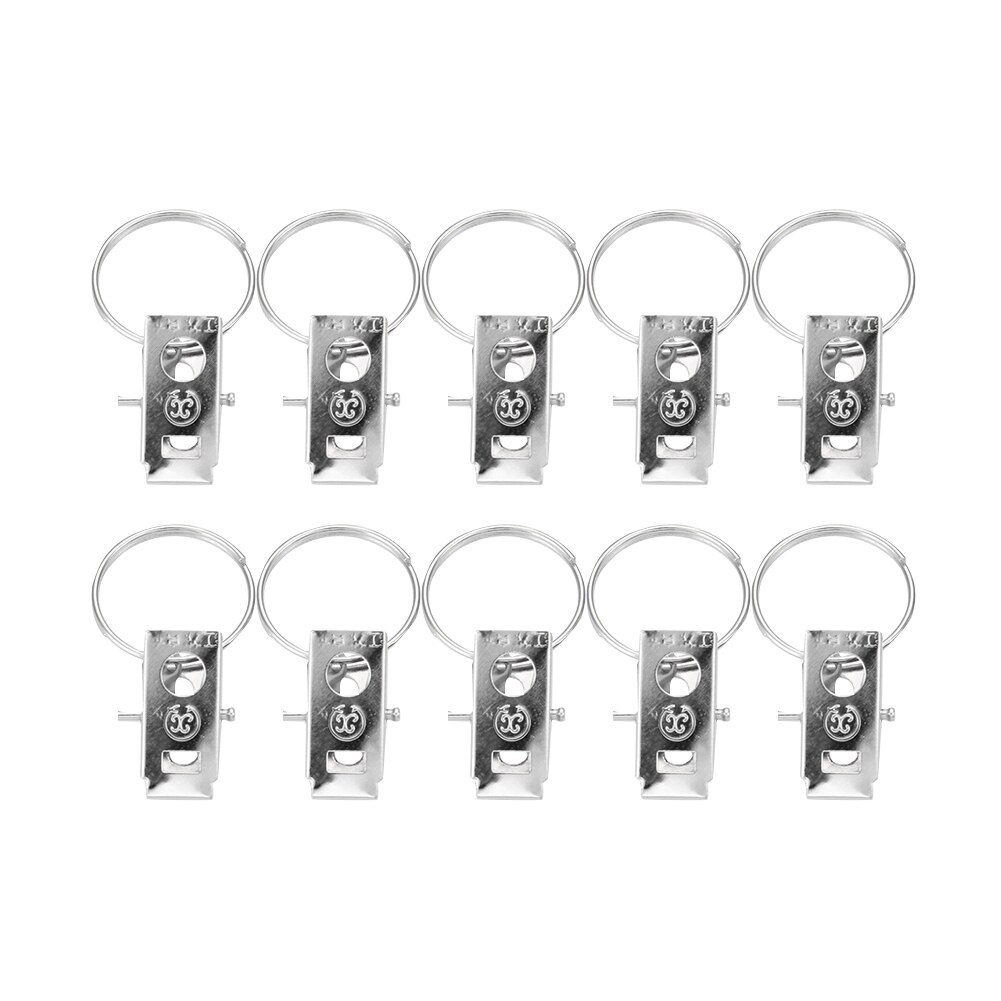 10 stk gardinclips krog vindue brusegardinclips ringe sølv metal draperi clips ringe dekorative gardiner tilbehør