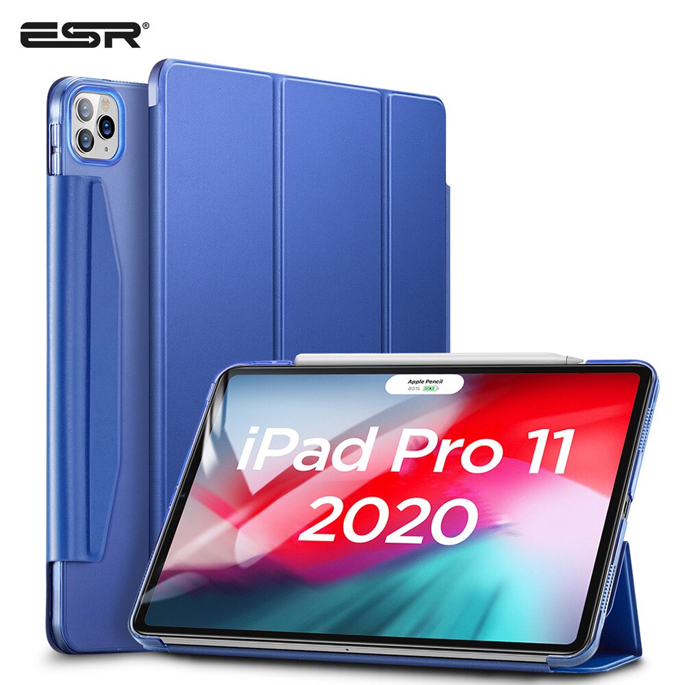 ESR Case for iPad Pro 11'' 12.9' Inch Shock-Resistant Back Cover Magnetic Closure with Pencil Holder for 2nd/4th Generation: 11 Inch  Blue