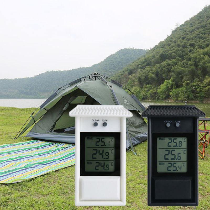LCD Digital Indoor/Outdoor Waterproof Thermometer Garden GreenHouse Wall Temperature Measurement Max Min Value Display C7AC