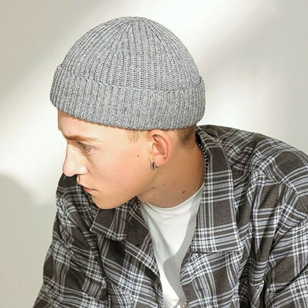 Men/Women Unisex Autumn Winter Knitted Hat Beanie Skull Cap Sailor Cap Cuff Brimless Retro Warm Hat Retro Warm Hat