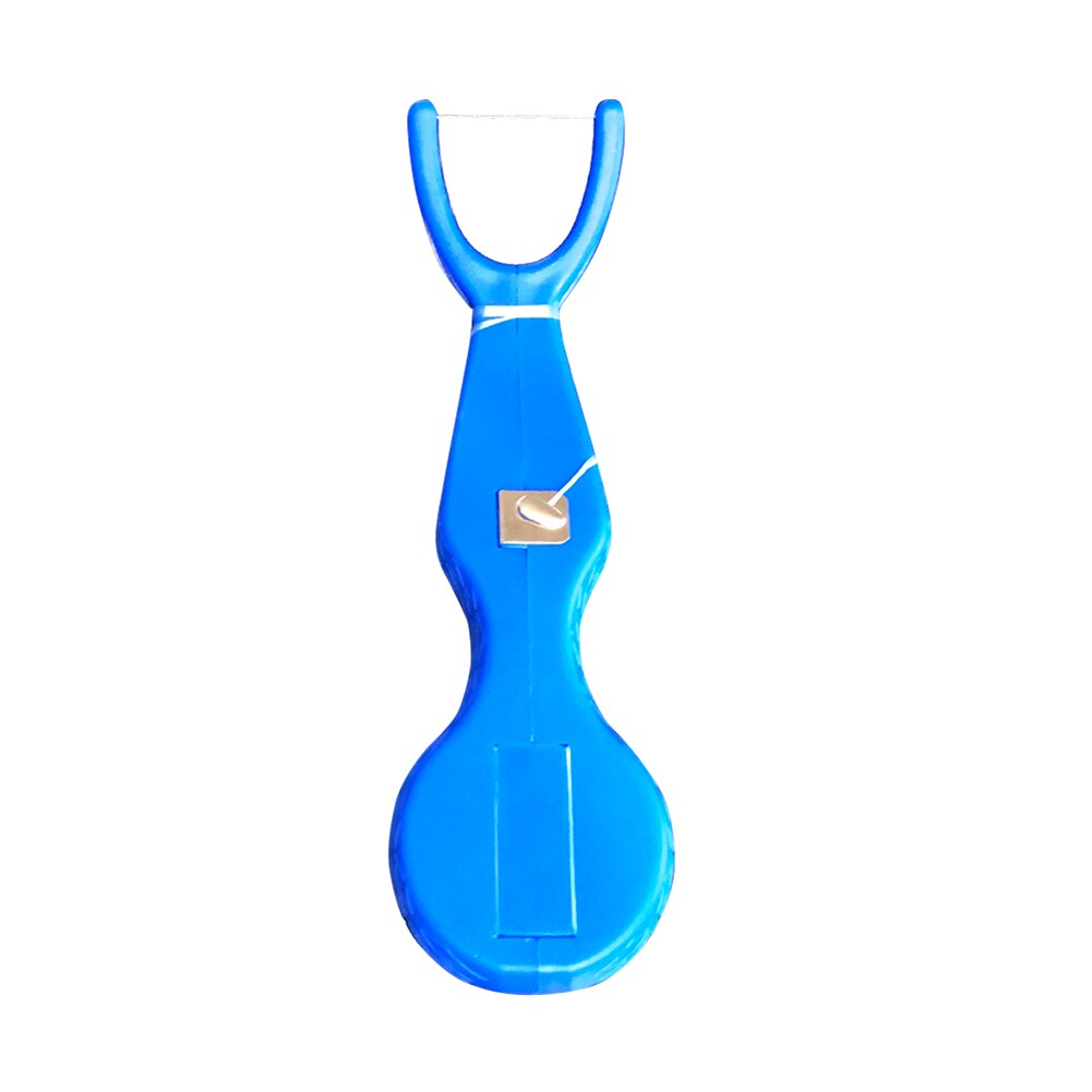 30m fils dentaires en nylon avec support, cure-dents, outil de nettoyage des dents, nettoyant pour soins bucco-dentaires, fil dentaire, outil de soins dentaires à domicile: Bleu