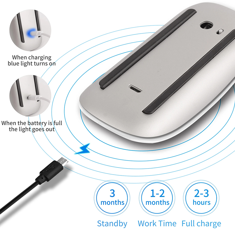 Ratón mágico ultrafino con superficie multitáctil Xiaomi, Bluetooth 5,0, inalámbrico, recargable, silencioso, para Apple, Ipad, Pc y Mac