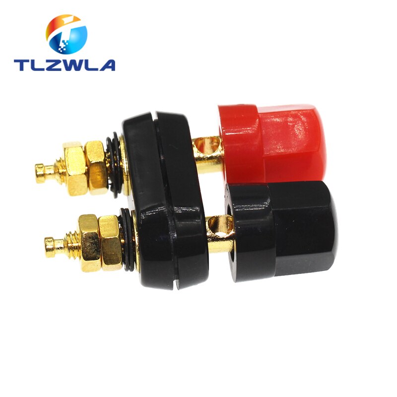 1pcs Banana plugs Couple Terminals Red Black Connector Amplifier