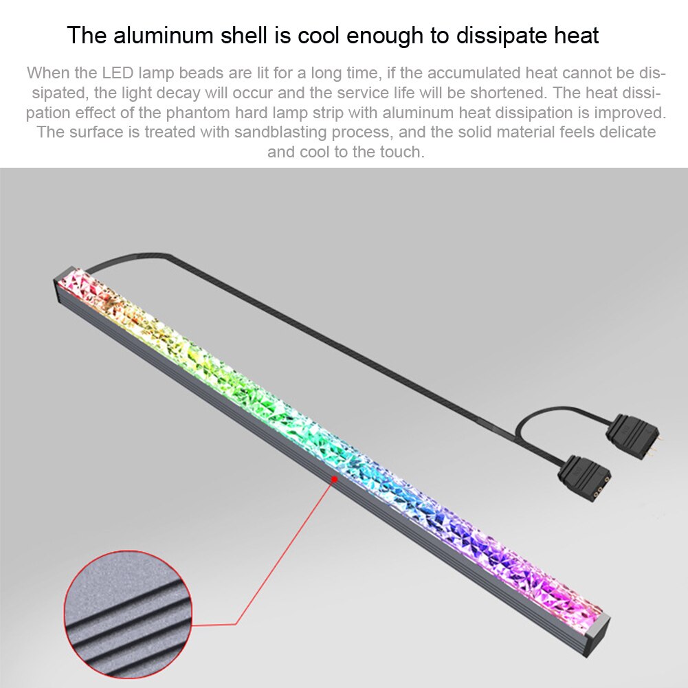 ARGB-tira de luces LED de 5V y 3 pines, accesorio decorativo con fijación magnética, fácil de instalar, brillante, para PC nocturno, bricolaje