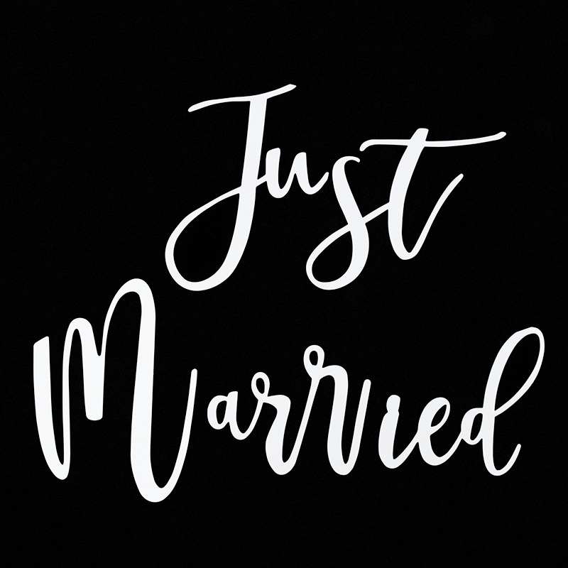 1Set White Just Married Sticker For Wedding Car Paper Glass Sticker Room Decor Rustic Wedding Party Decoration Bridal