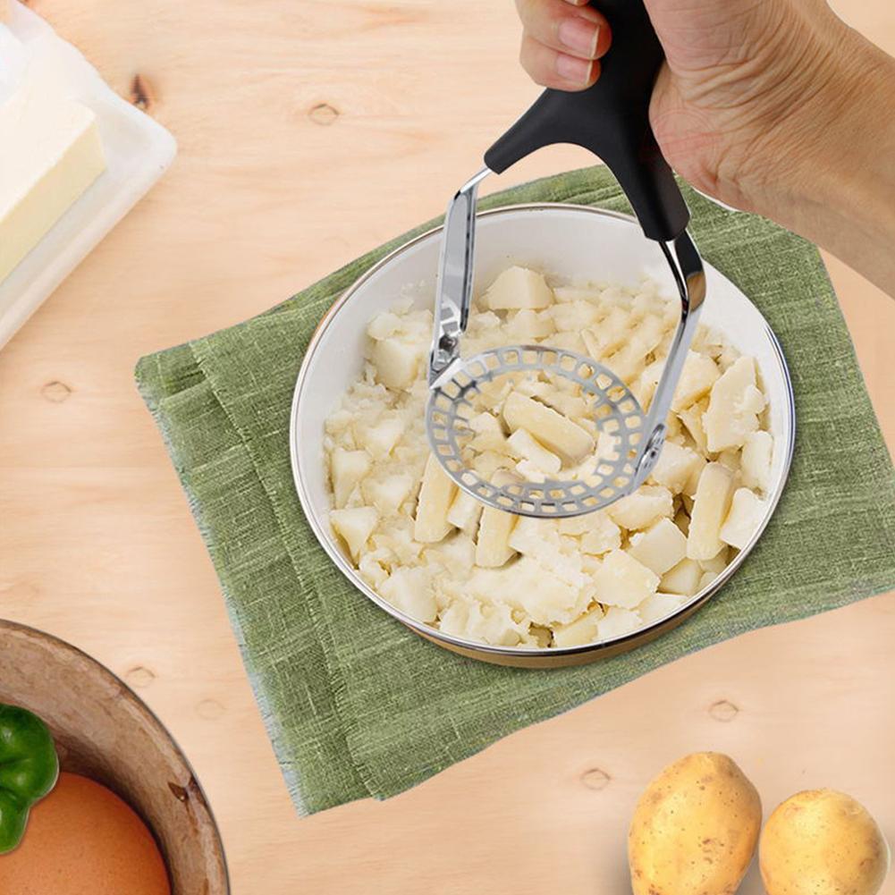 Steel Potato Masher With Broad Mashing Plate For Smooth Mashed Potatoes Fruit Vegetable Pressed Maker Puree Squeezer