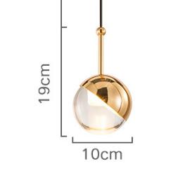Nordisk rosa guld glaskugle pendel lys gang stue sengebord middag decro led lysarmaturer: Guldfarve / Køligt lys