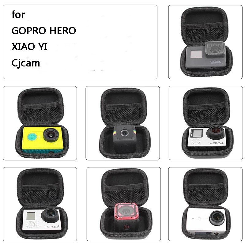 Draagbare Mini Tas Pocket Draagtas Action Camera PU Opbergdoos voor Gopro Hero 6 5 4 3 5/4 Sessie SJCAM Serie Xiao mi Yi 4 k +
