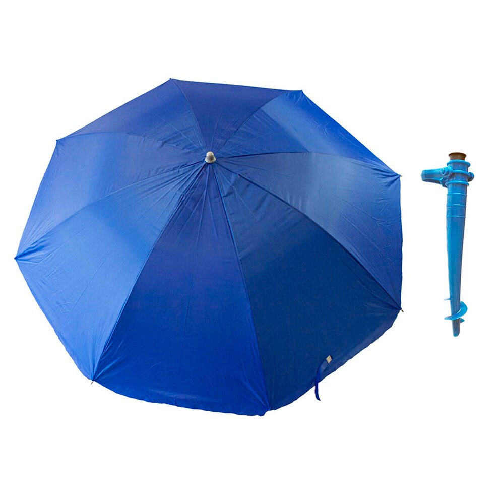 Sombrilla Parasol Playa Fijo 140 Cm Hierro y Nylon Protección UV con Pincho Incluido Funda Incluida
