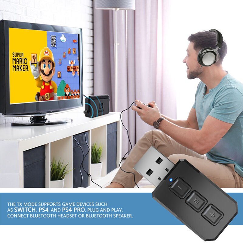 2-in 1 kabellose bluetooth-empfänger-sender-adapter, 5.0 klinkenbuchsen für autoradio (aux) 3.5mm  a2dp kopfhörerempfänger, freisprecheinrichtung