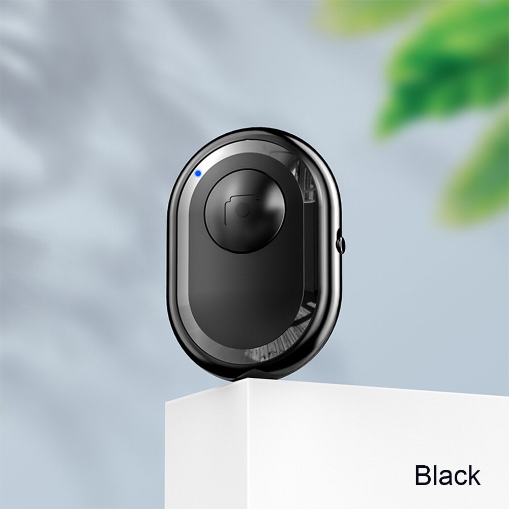 Mini Wireless Controller Bluetooth-compatible Remote Control Button Photo Self-timer Shutter Release Selfie For Android IOS: Black