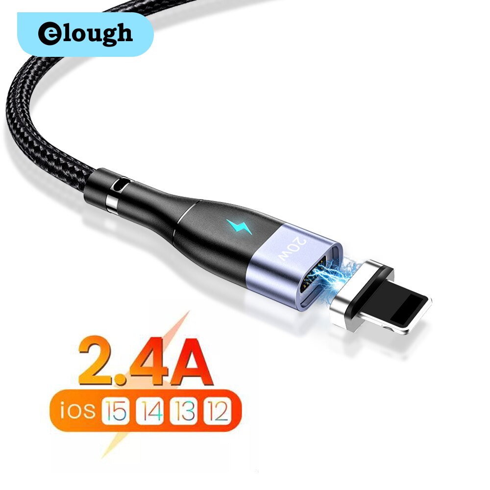 Cavo USB cavo magnetico eliz PD 20W per cavo iPhone 13 11 12 Pro Max XR XS 8 7 Plus illuminazione a LED cavo dati per telefono a ricarica rapida