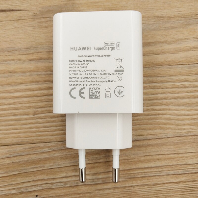Huawei Mate 30 Pro Supercharge Charger 40W Eu/Us/Uk Snelle Lading Usb Muur Adapter Type Kabel voor P20 P30 P40 Pro Nova 5 5T 7 Pro