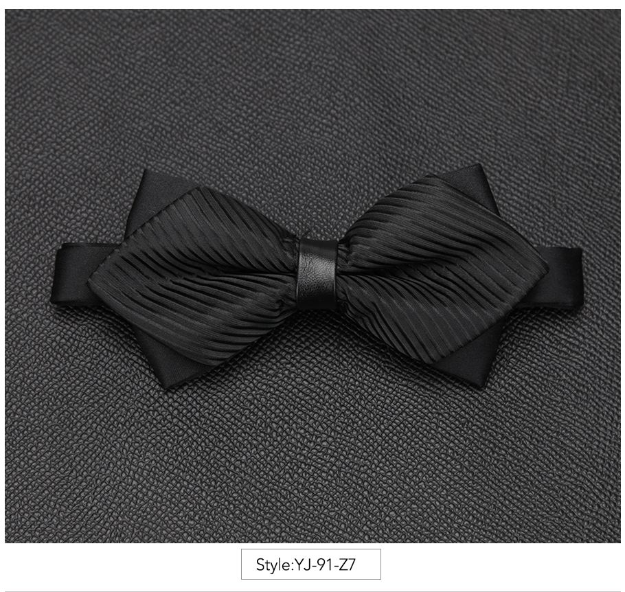 Nœud papillon pour hommes, accessoires luxueux, cravate noire, costume Commercial formel, pour cérémonie de mariage,: YJ-91-Z7