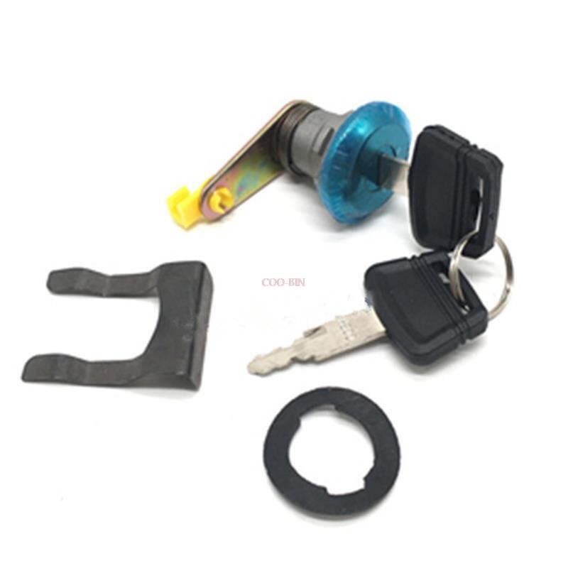 Excavator cab lock block lock cylinder outer handle inner handle door lock assembly For HITACHI 120/200-5 EX-5: Lock cylinder