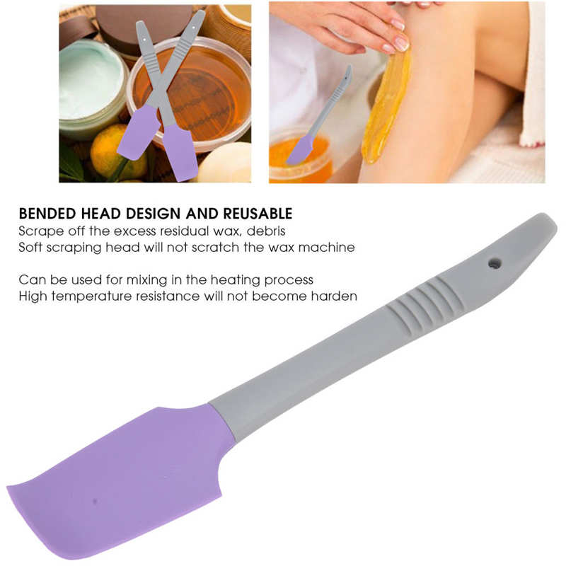 2Pcs Reusable Silicone High Temperature Resistance Wax Applicator Scraper Wax Spatulas Sticks Removal Wax Hair removal Tool