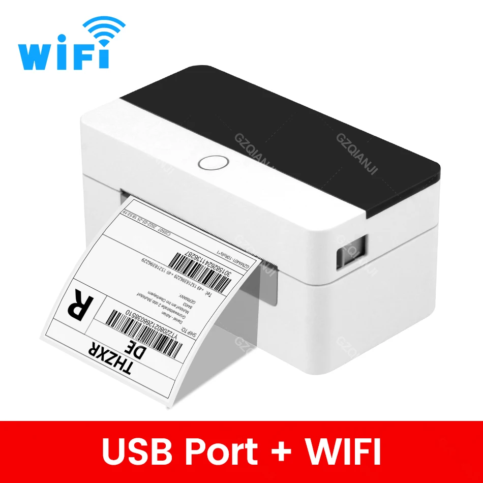 4x6 Label Printer WiFi Bluetooth USB Thermal Sticker Maker Desktop Barcode Printer for High Speed Express Airway Bill