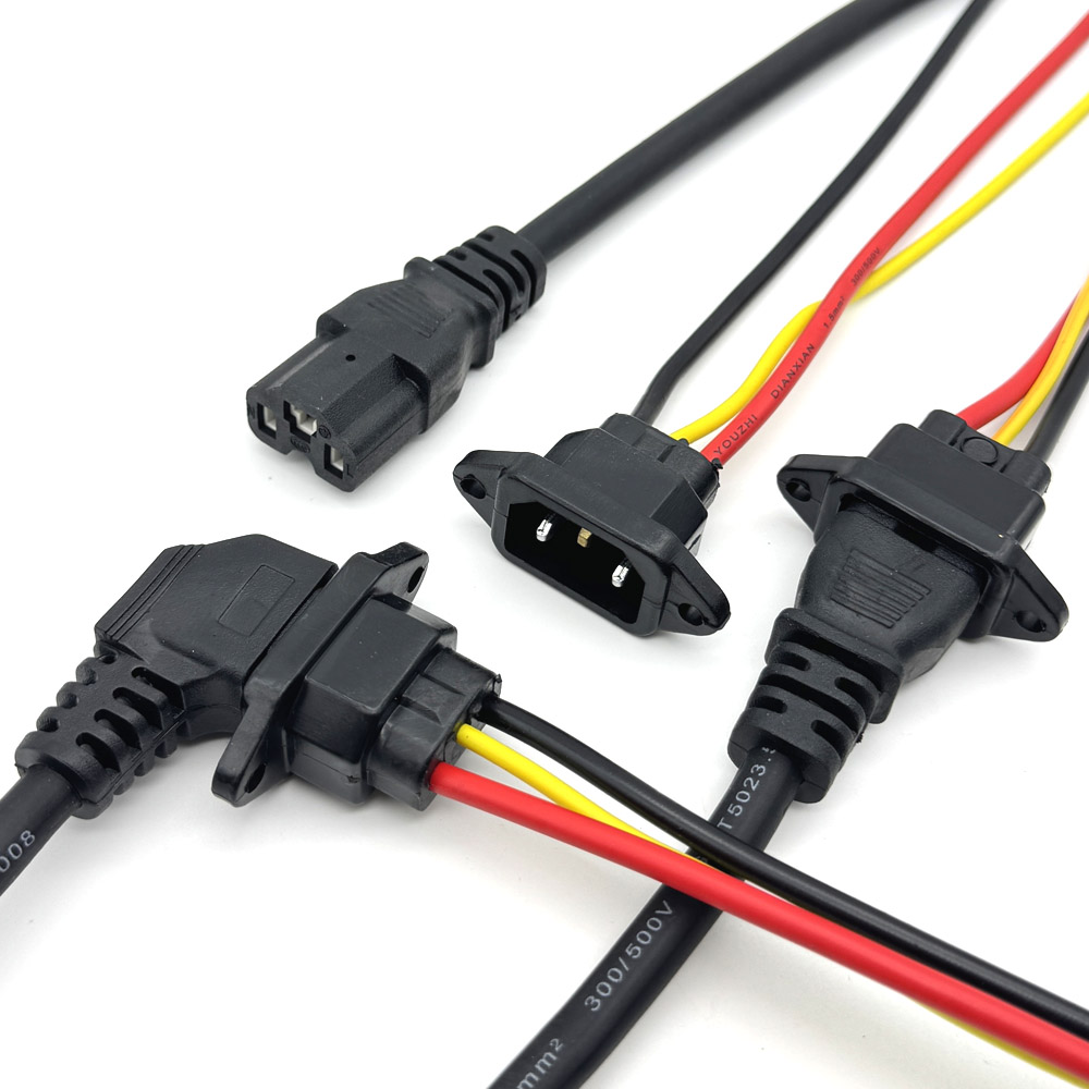 10A E-bike Battery Charging Socket Electric Car Connector Charging Plug Universal Three Vertical Cable for 36V 48V Vehicle