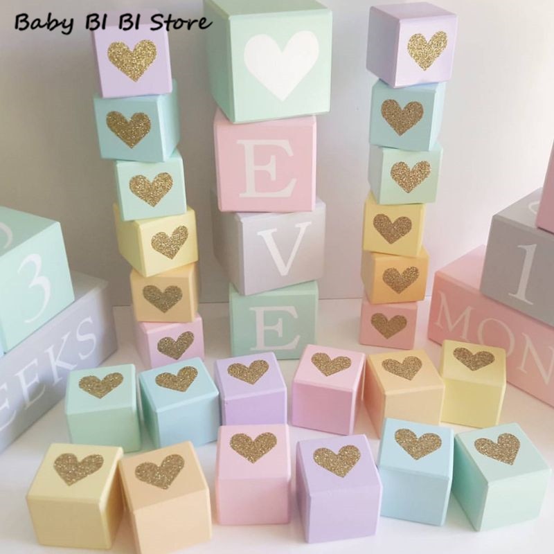 Decoración del hogar nubes cubo cuadrado madera maciza personalidad bebé foto Props productos para niños
