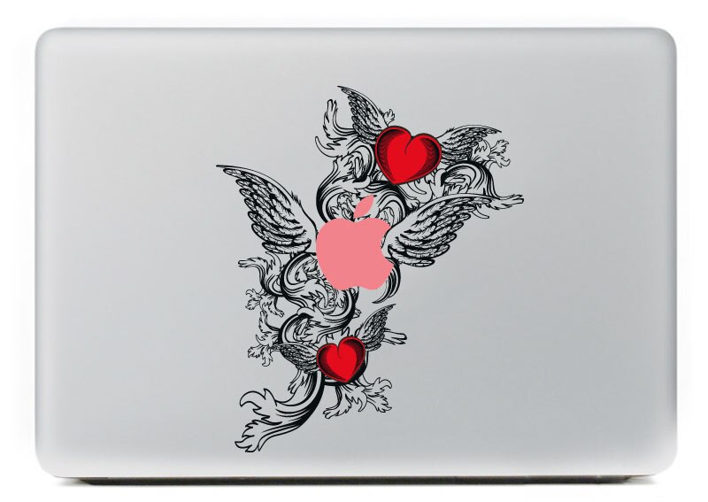 Liefde Vleugels Vinyloverdrukplaatjesticker voor DIY Macbook Pro/Air 11 13 15 Inch Laptop Case Cover Sticker