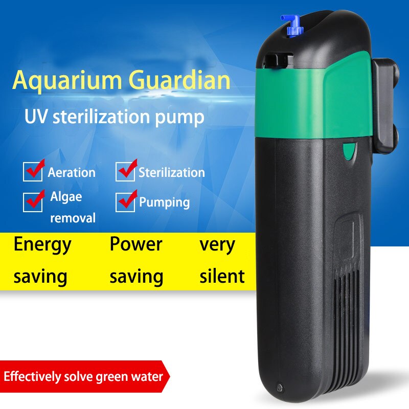 Aquarium UV Filter Sterilizer Lamp Pump Fish Tank Filter Water Oxygen Circulation Sterilization Remove Algae Deodorize 220V