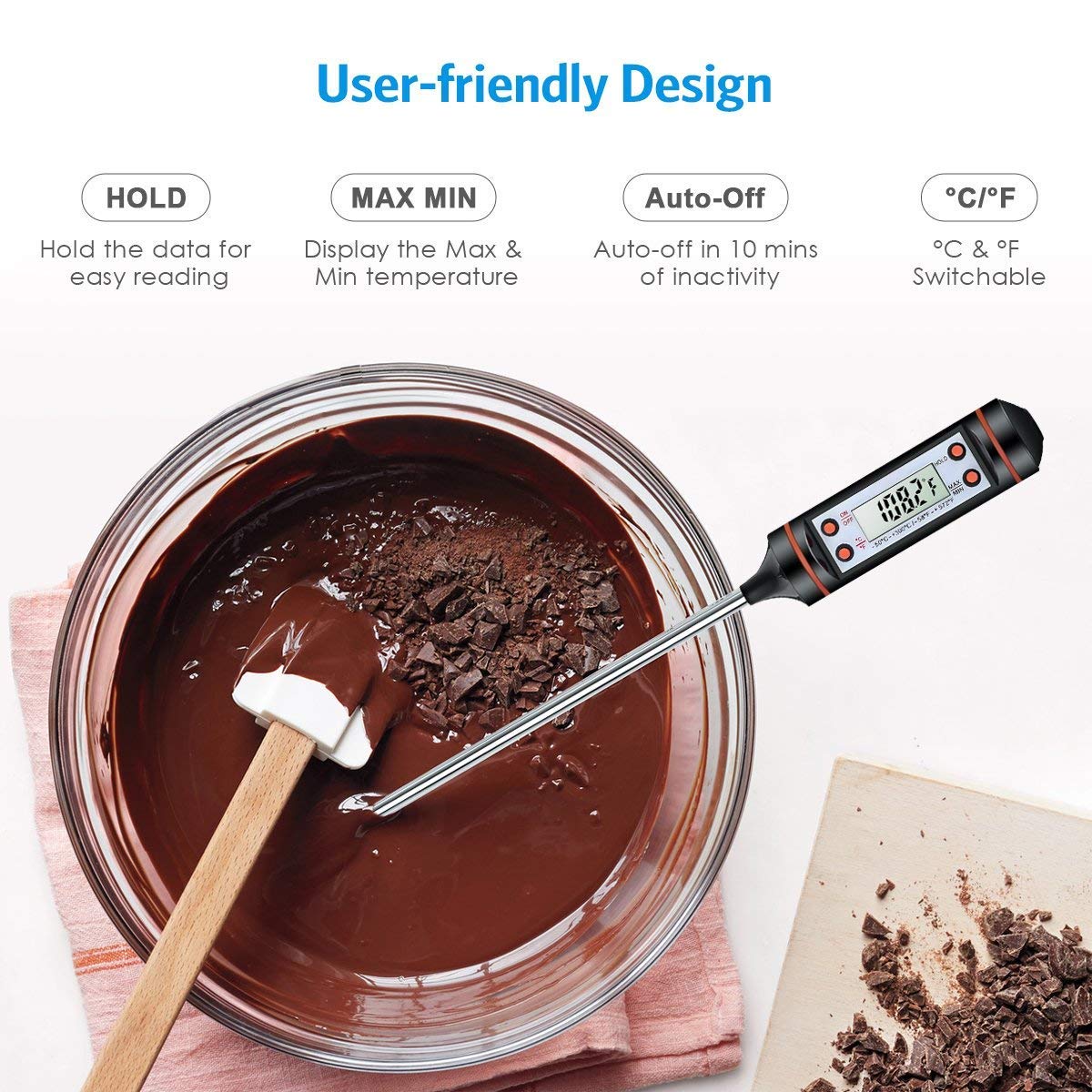 Digitale Thermometer Met 15Cm Lange Sonde Kaars Maken Kits Meten Vloeibare Soja Paraffine Gebakken Melk Vlees Bbq Wax smelt