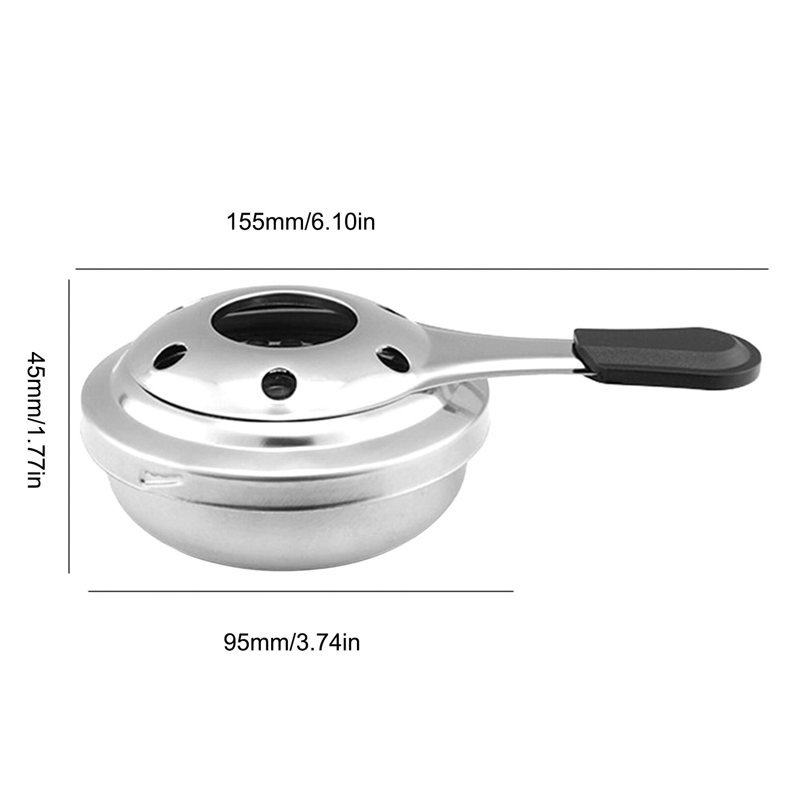 Stainless Steel Fondue Burner With Anti-scalding Handle Portable Mini Cheese Fondue Pot Alcohol Burner Kitchen Accessories