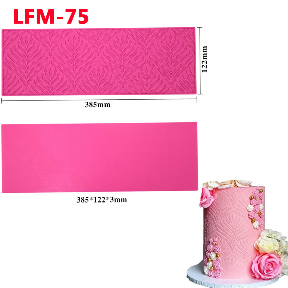 3D Origami Silicone Cake Lace Mold Fondant Moulds Cake Decorating Tool Border Decoration Lace Mold kitchen Bakeware: Pink